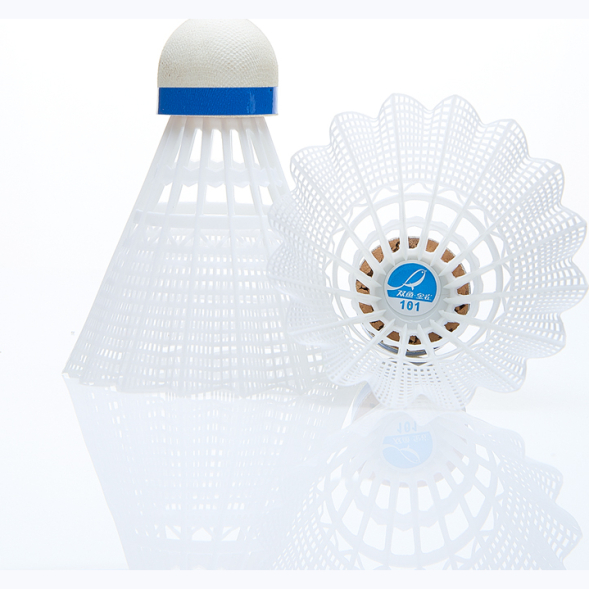 Воланы для бадминтона DOUBLE FISH JINQUE 101w ( нейлон/пробка), 6 шт, белый