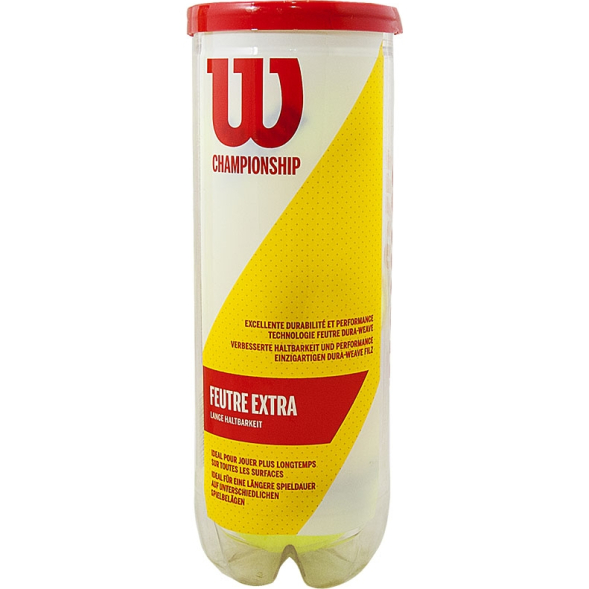 Мяч теннисный WILSON Championship, WRT100101, одобр.ITF и USTA,фетр,нат.резина, уп.3 шт, желтый