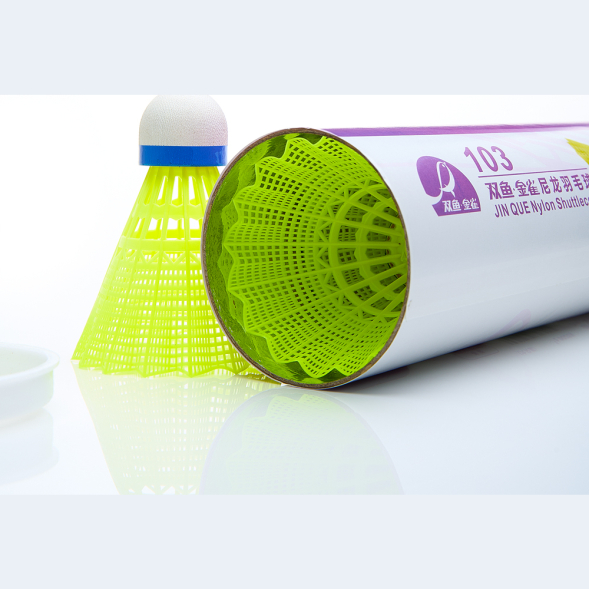 Воланы для бадминтона DOUBLE FISH JINQUE 103w ( нейлон/пробка), 6 шт, белый