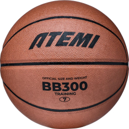 Мяч баскетбольный Atemi, р. 7, синтетическая кожа ПВХ, 8 панелей, BB300N, окруж 75-78, клееный