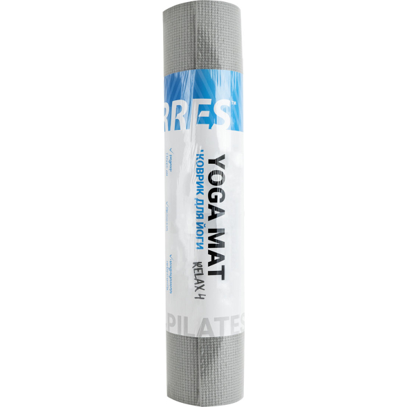 Коврик для йоги TORRES Relax 4, YL12224G, толщина 4 мм, ПВХ, серый