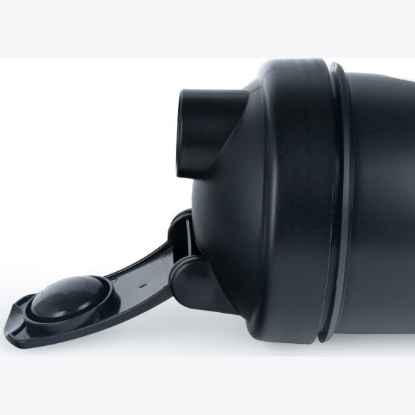 Шейкер спортивный TORRES, S01-600-01, 600мл, черная крышка с колпачком, пластик, прозрачный