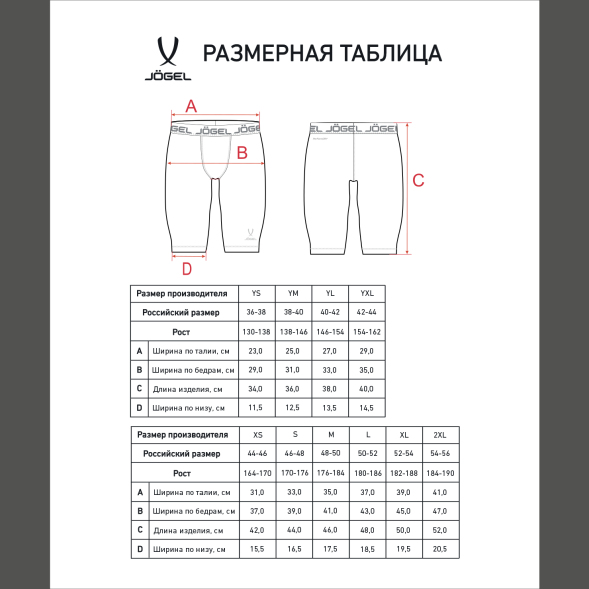 Шорты компрессионные JÖGEL CAMP PerFormDRY Baselayer Shorts, белый
