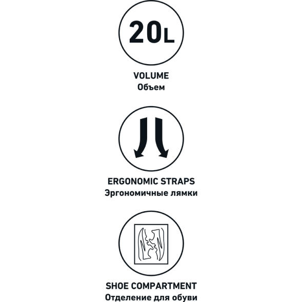 Рюкзак JÖGEL CAMP Double Bottom с двойным дном, темно-синий