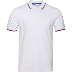 Рубашка поло мужская триколор STAN хлопок/полиэстер 185, 04RUS