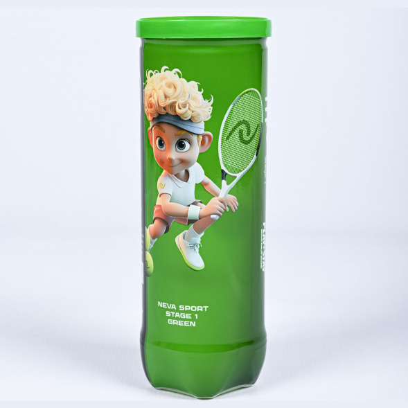 Мяч для большого тенниса детский NSt Green 5021001, 3шт, желто-зеленый