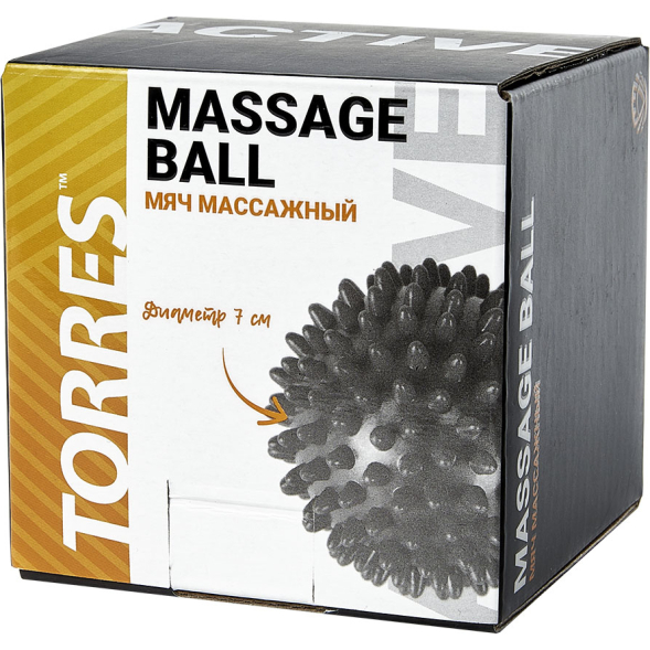 Мяч массажный TORRES AL121607, диаметр 7см., жёлтый