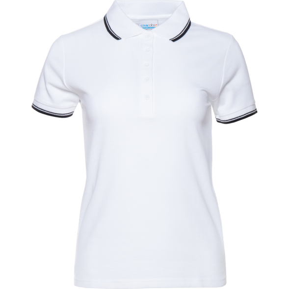 Рубашка поло женская STAN с окантовкой хлопок/полиэстер 185, 04BK