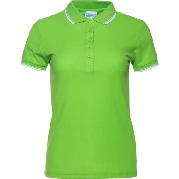 Рубашка поло женская STAN с окантовкой хлопок/полиэстер 185, 04BK