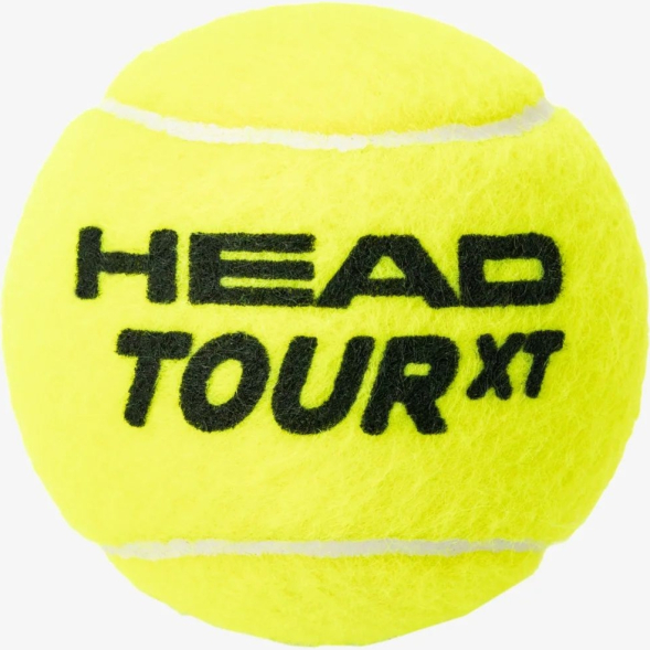 Мяч теннисный HEAD Tour XT 4B, 570824, уп.4 шт,одобр.ITF,сукно,нат.резина,желтый