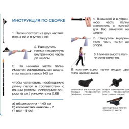 Палки для скандинавской ходьбы Ergo Nordic Е-0673, длина 110-140см.