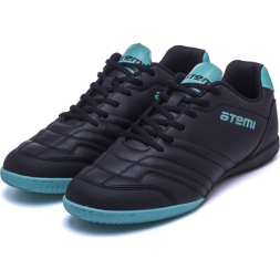 Бутсы футбольные ATEMI, SBA-004 INDOOR KIDS, цв. черный/ бирюзовый (28)