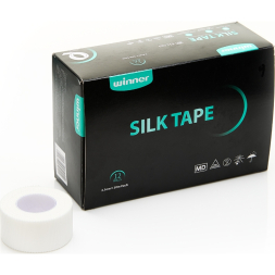 Тейп шелковый спортивный Winner, арт. 611020, 2,5 см*10м, белый, 12 шт/уп