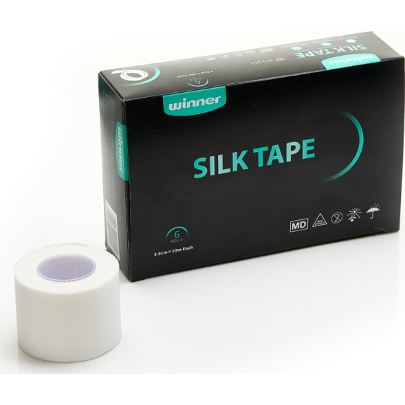 Тейп шелковый спортивный Winner, арт. 611051,3,8 см*10 м, белый, 6 шт/уп