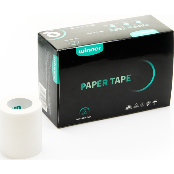 Тейп бумажный спортивный Winner, арт. 608068, 5см*10м, белый, 6 шт/уп