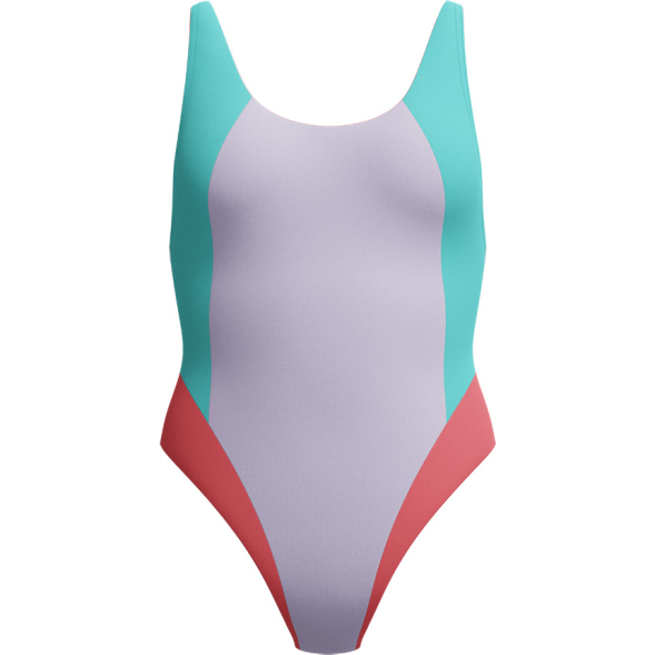 Купальник SPEEDO Colourblock 2.0 Muscleback, 8-00480317934, р.XL, полиэстер, эластан, лилово-бирюзово-коралловый