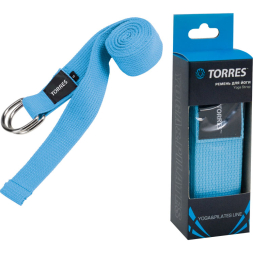 Ремень для йоги TORRES YL9006, хлопок, длина 183 см, голубой