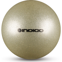Мяч для художественной гимнастики  INDIGO IN118-GOLD, диаметр 19см., золотой металлик с блестками