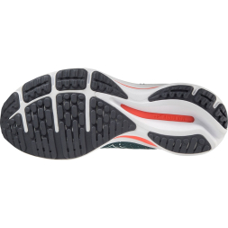 Кроссовки бег. муж. MIZUNO Wave Rider 25, J1GC210301,р.UK10(рос.43,5),иск. кожа, текстиль, темно-зел