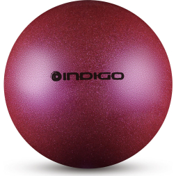Мяч для художественной гимнастики  INDIGO IN119-B, диаметр 15см., синий металлик с блестками