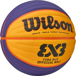 Мяч баск. WILSON FIBA3x3 Official, WTB0533XB, р.6, FIBA Appr., синт. PU, бутил. кам, желто-синий