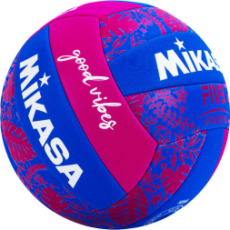 Мяч вол. пляжн. MIKASA BV354TV-GV-BP, синт.кожа (ТПЕ),маш.сш.,18 панелей, бут.кам, сине-розов