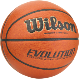 Мяч баск. WILSON Evolution, WTB0516XBEMEA, р.7, микрофибра, бутил. камера, коричневый