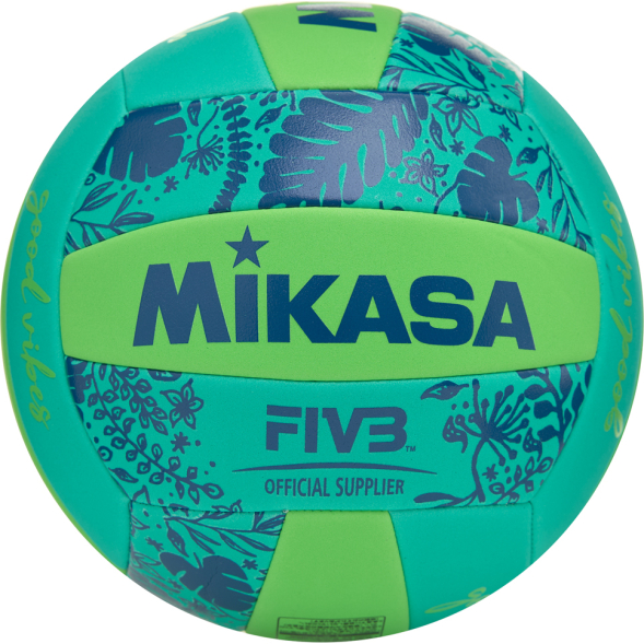 Мяч вол. пляжн. MIKASA BV354TV-GV-GG, синт.кожа (ТПЕ),маш.сш.,18 пан, бут.кам, салатово-синий