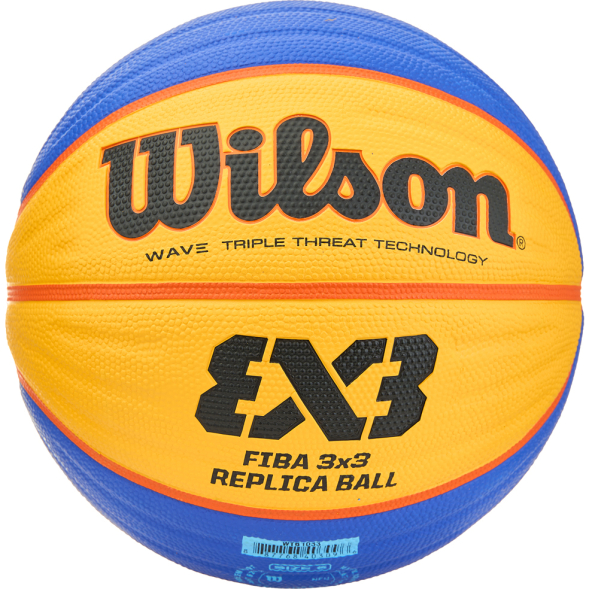 Мяч баск. WILSON FIBA3x3 Replica, WTB1033XB, р.6, резина, бутил. камера, желто-синий