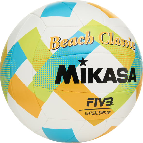 Мяч вол. пляжн. MIKASA BV543C-VXA-LG, 18 панелей, синт.кожа (ТПУ), маш.сш., бут.кам, мультиколор