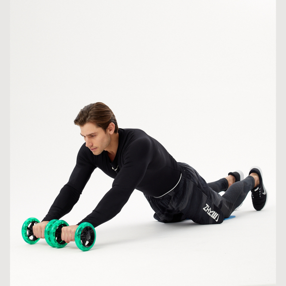 Ролики для пресса раздельные STARFIT RL-107, черный/ярко-зеленый