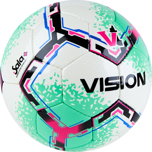 Мяч футзал. VISION SALA+, FIFA Quality Pro, FS324084 р.4, 32 п. PU, 4 подкл.сл, руч.сшив.,бело-зелен